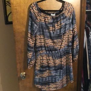 WAYF Aztec Print Empire Waist Dress